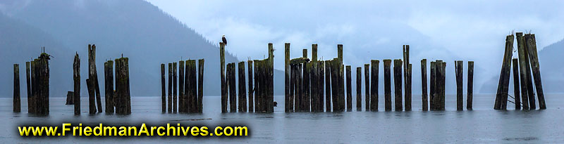 water,nature,mountains,fishing,pier,birds,blue,sky,clouds,wood,poles,pillars,